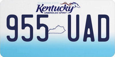 KY license plate 955UAD