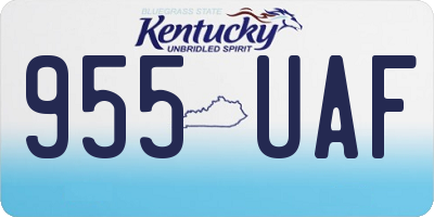 KY license plate 955UAF