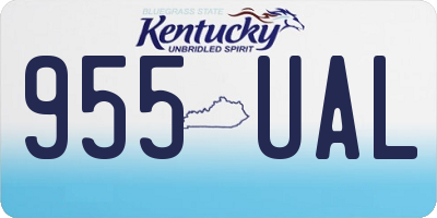KY license plate 955UAL