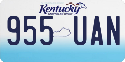 KY license plate 955UAN