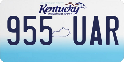 KY license plate 955UAR