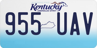 KY license plate 955UAV