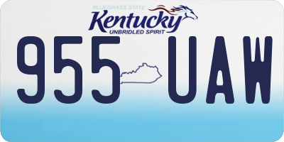 KY license plate 955UAW