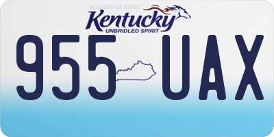 KY license plate 955UAX