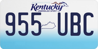 KY license plate 955UBC