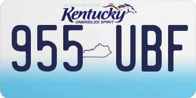 KY license plate 955UBF