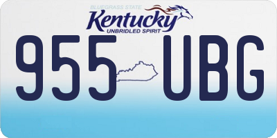 KY license plate 955UBG