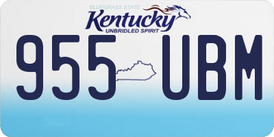 KY license plate 955UBM