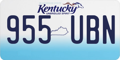 KY license plate 955UBN