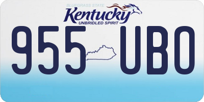 KY license plate 955UBO