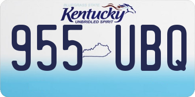 KY license plate 955UBQ