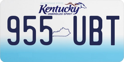 KY license plate 955UBT