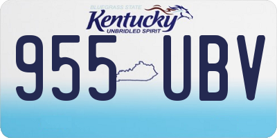 KY license plate 955UBV