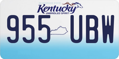 KY license plate 955UBW