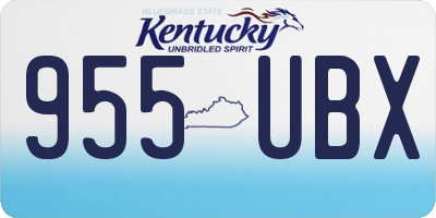 KY license plate 955UBX