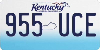 KY license plate 955UCE