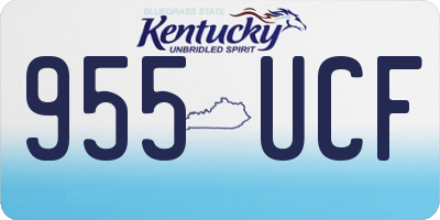 KY license plate 955UCF