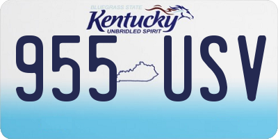 KY license plate 955USV