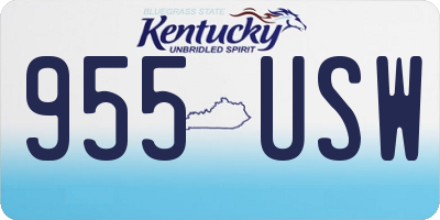 KY license plate 955USW