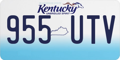 KY license plate 955UTV