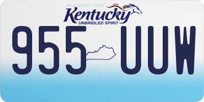 KY license plate 955UUW