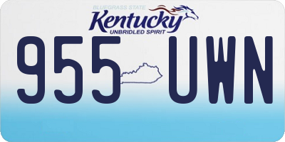 KY license plate 955UWN