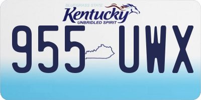 KY license plate 955UWX