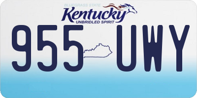 KY license plate 955UWY