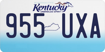 KY license plate 955UXA