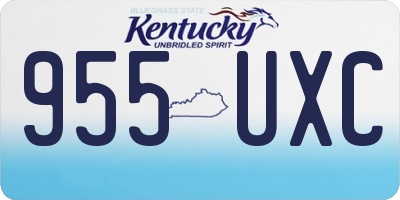 KY license plate 955UXC