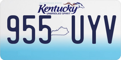 KY license plate 955UYV