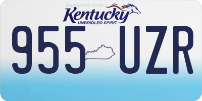 KY license plate 955UZR