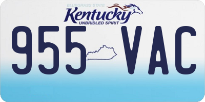 KY license plate 955VAC