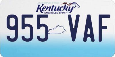 KY license plate 955VAF