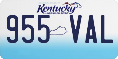 KY license plate 955VAL