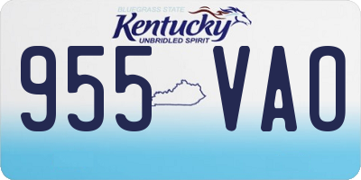 KY license plate 955VAO