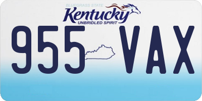 KY license plate 955VAX