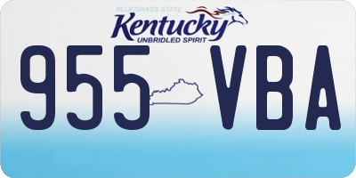 KY license plate 955VBA