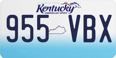 KY license plate 955VBX