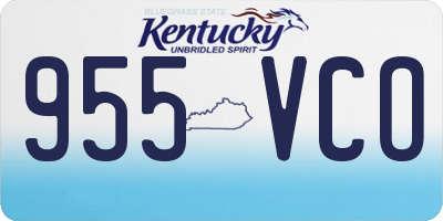 KY license plate 955VCO