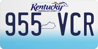 KY license plate 955VCR