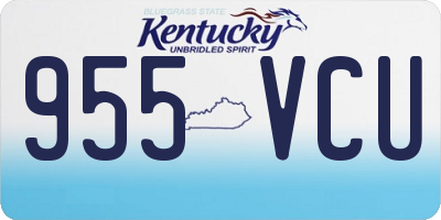 KY license plate 955VCU