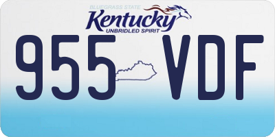 KY license plate 955VDF