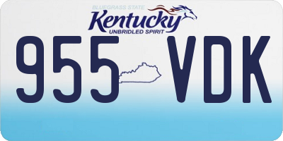 KY license plate 955VDK
