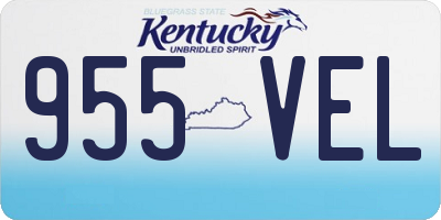 KY license plate 955VEL