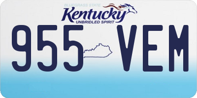 KY license plate 955VEM