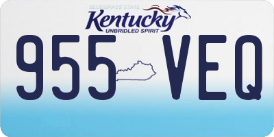 KY license plate 955VEQ