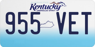 KY license plate 955VET