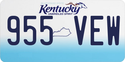 KY license plate 955VEW