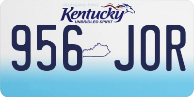 KY license plate 956JOR